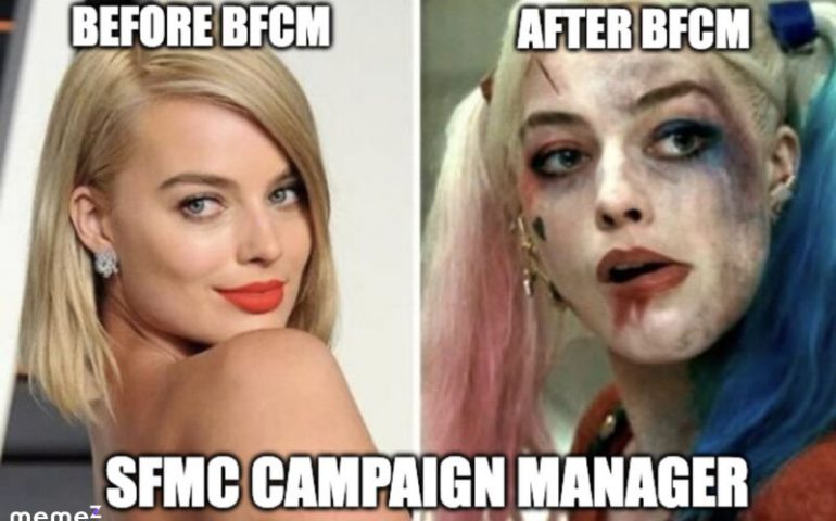 SFMC Campaign Manager before and after BFCM (Black friday, cyber monday)